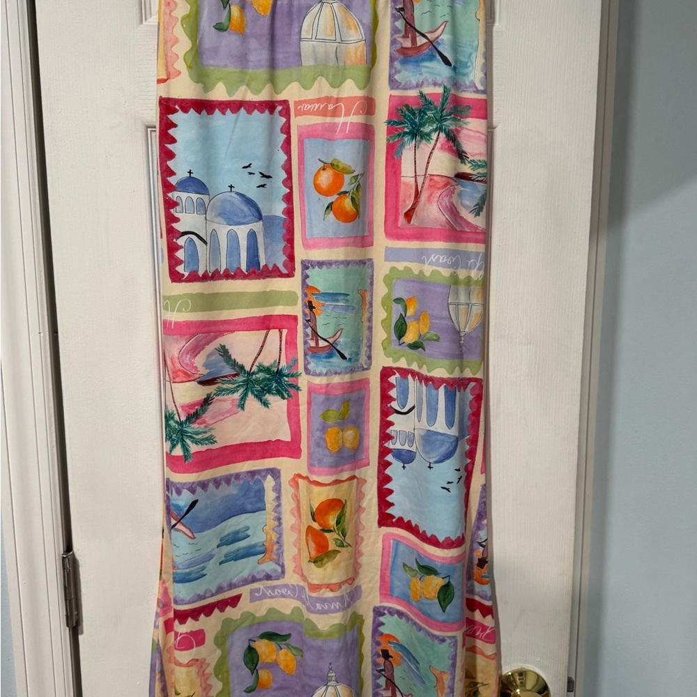 Colorful Greek Graphic Maxi Skirt NWOT
